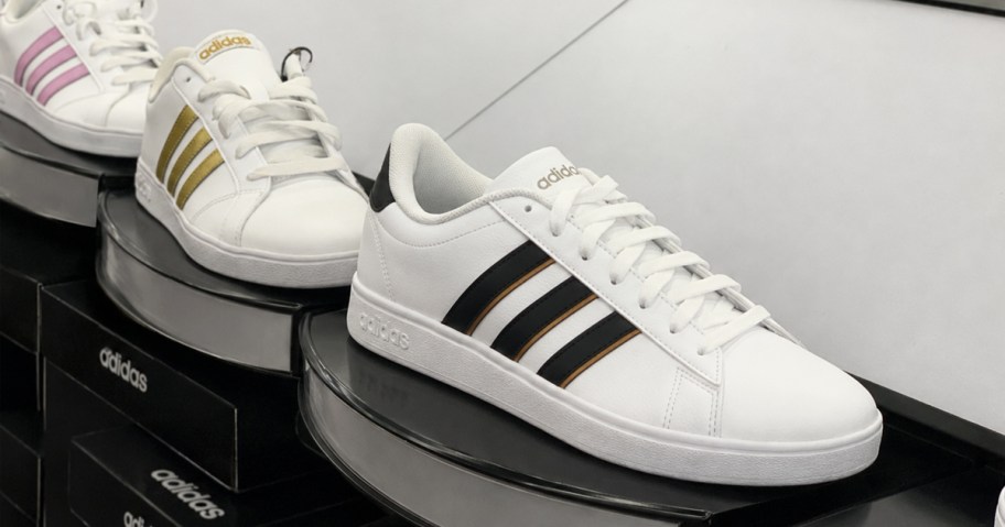 adidas shoes on display in store