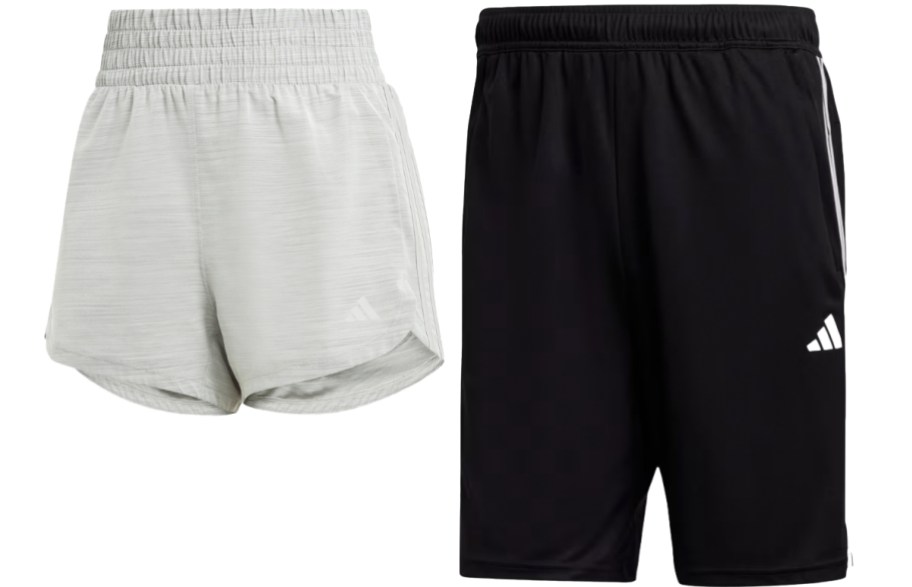 grey and black pairs of shorts