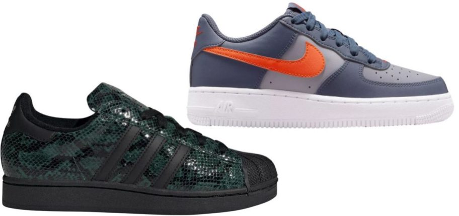 adidas Women's Superstar II Shoes and Nike Kids' Grade School Air Force 1 Shoes