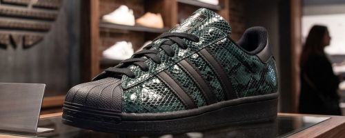 adidas Women's Superstar II Shoes on display in store