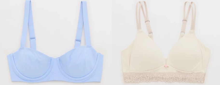 blue and white bras 