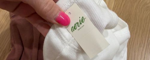 hand holding aerie tag
