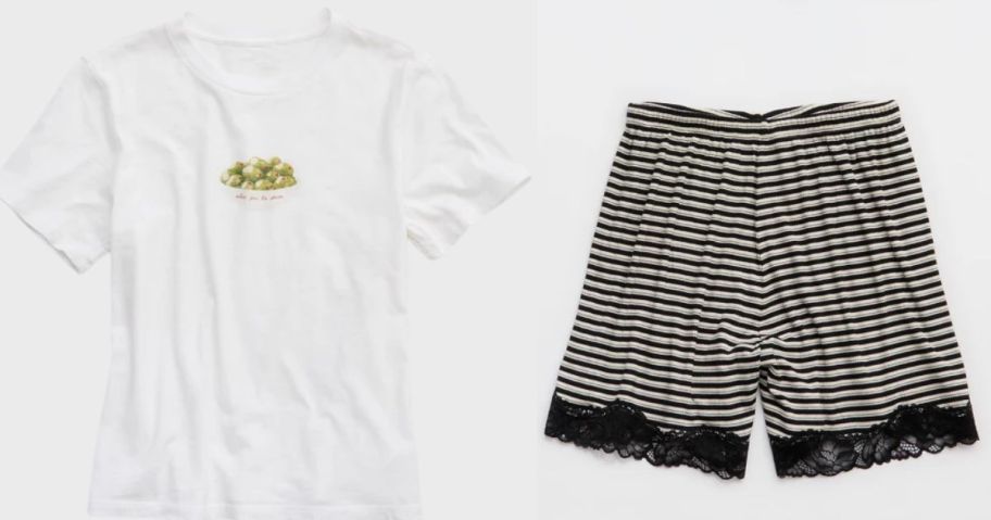 aerie top and pajama bottom