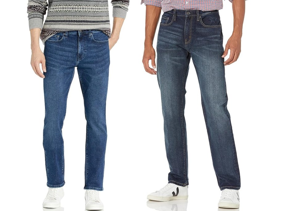 men wearing blue jeans 
