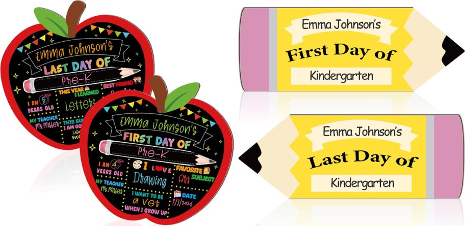 apple and pencil school chalkboards