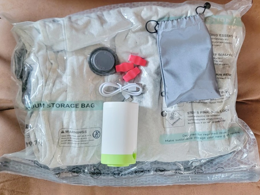 Suitcase Space Maximized: TWELVE Vacuum Storage Travel Bags w/ Pump Under $14 on Amazon