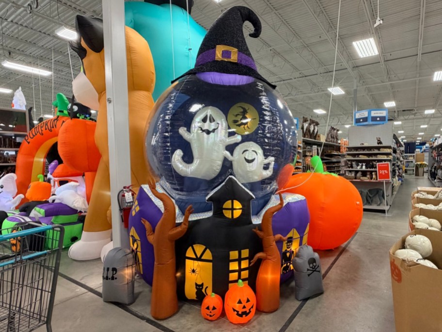 inflatable Halloween globe on display in store