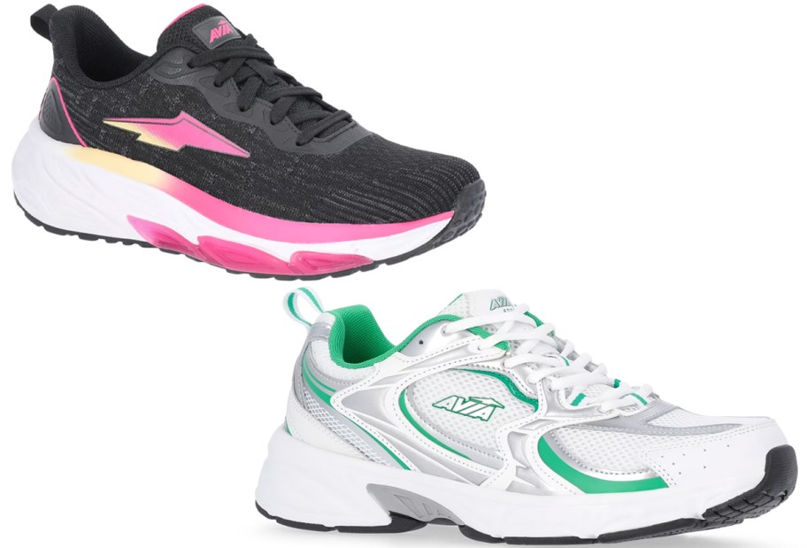 black and white avia shoes 