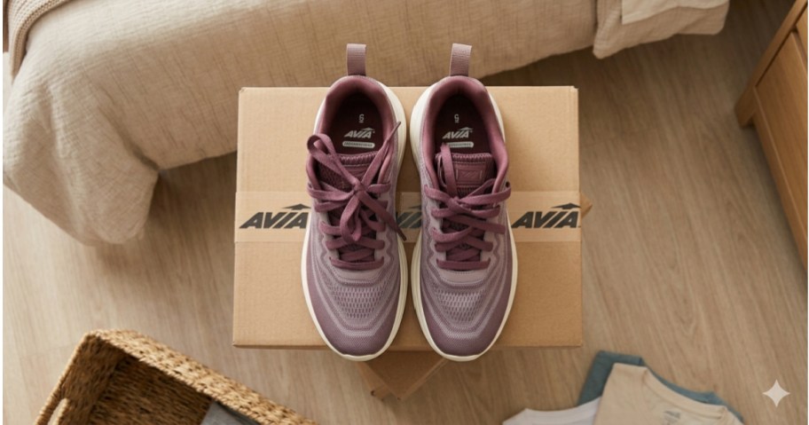 avia women's shoes on a shoebox