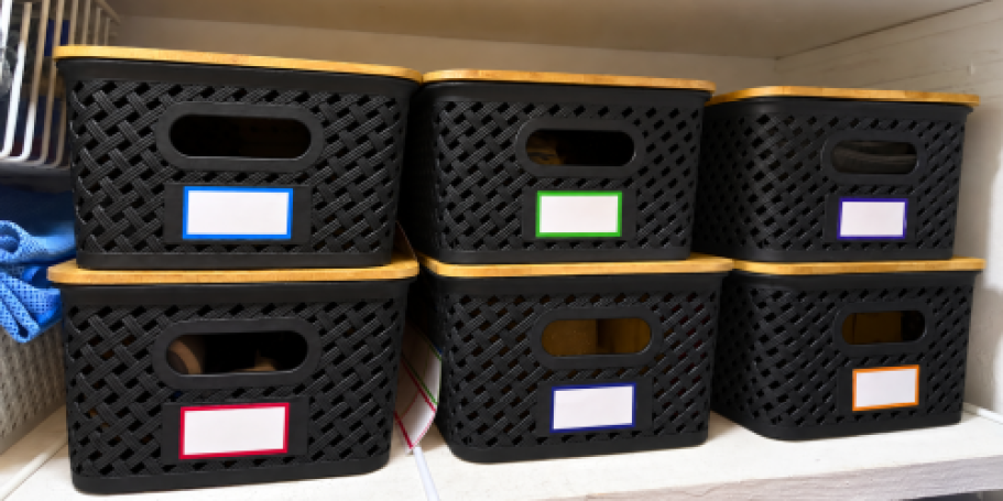 Plastic Storage Bins 8-Pack w/ Lids & Labels Only $22.49 Shipped on Amazon (Reg. $45)