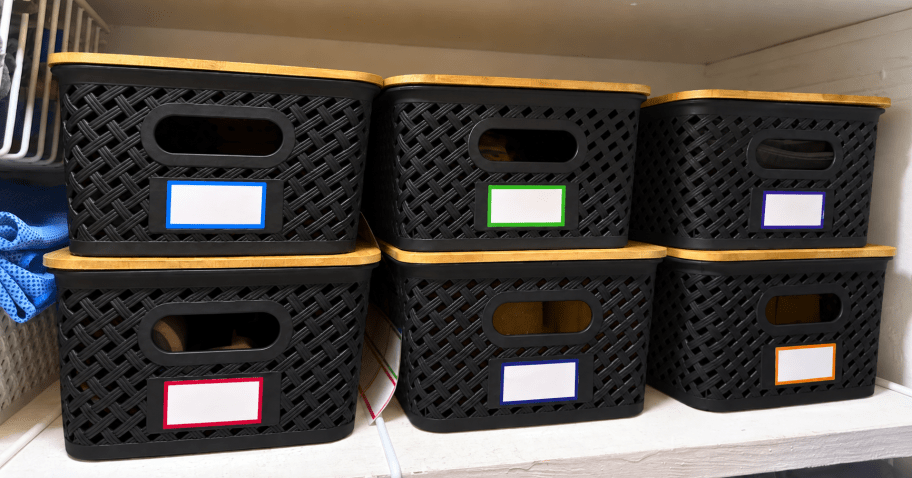 Plastic Storage Bins 8-Pack w/ Lids & Labels Only $22.49 Shipped on Amazon (Reg. $45)