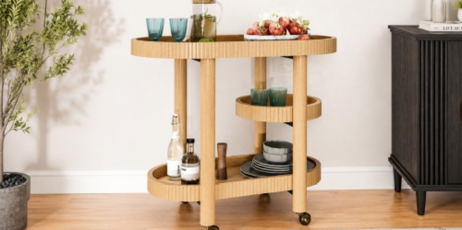 Up to 75% Off Beautiful by Drew Furniture on Walmart.com | Bar Cart Just $33.79