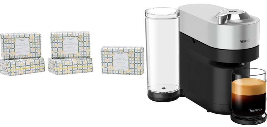 beekman soap and nespresso coffee machine