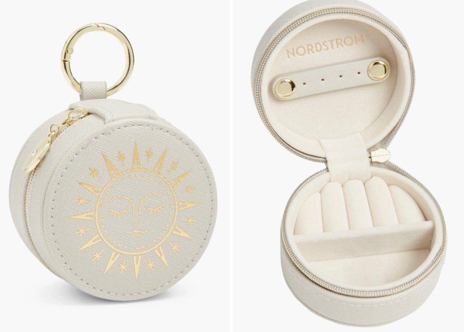 stock photo of gray sunshine celestial jewelry box