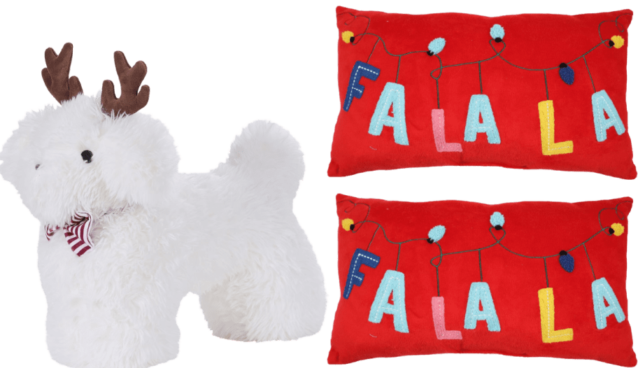 christmas dog pillow with christmas 2-pack pillows
