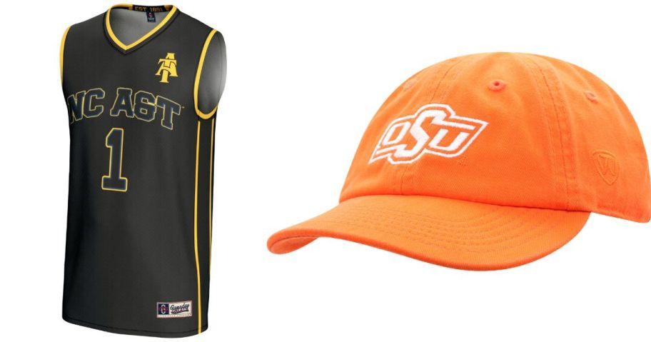 college jersey and hat