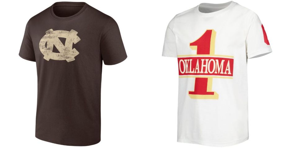 two college t-shirts