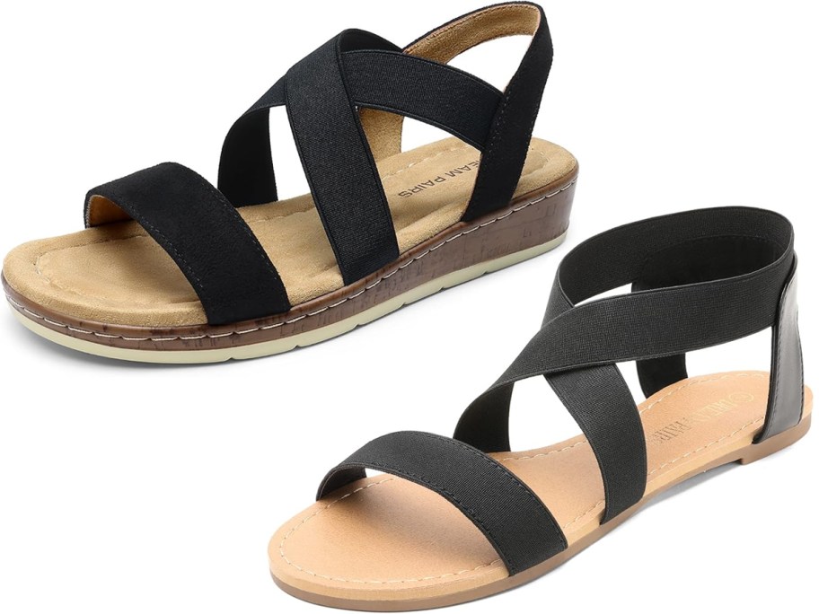 black strappy sandals 