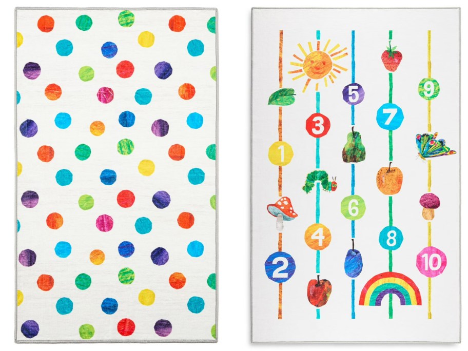 circle and number kids rugs