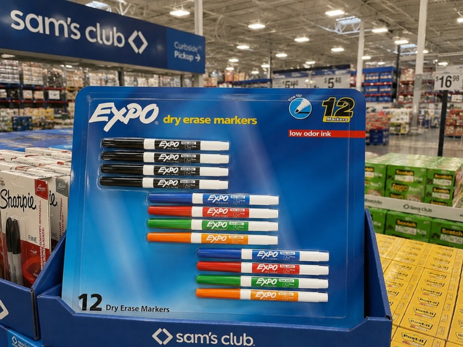pack of expo dry erase markers inside sam's club store