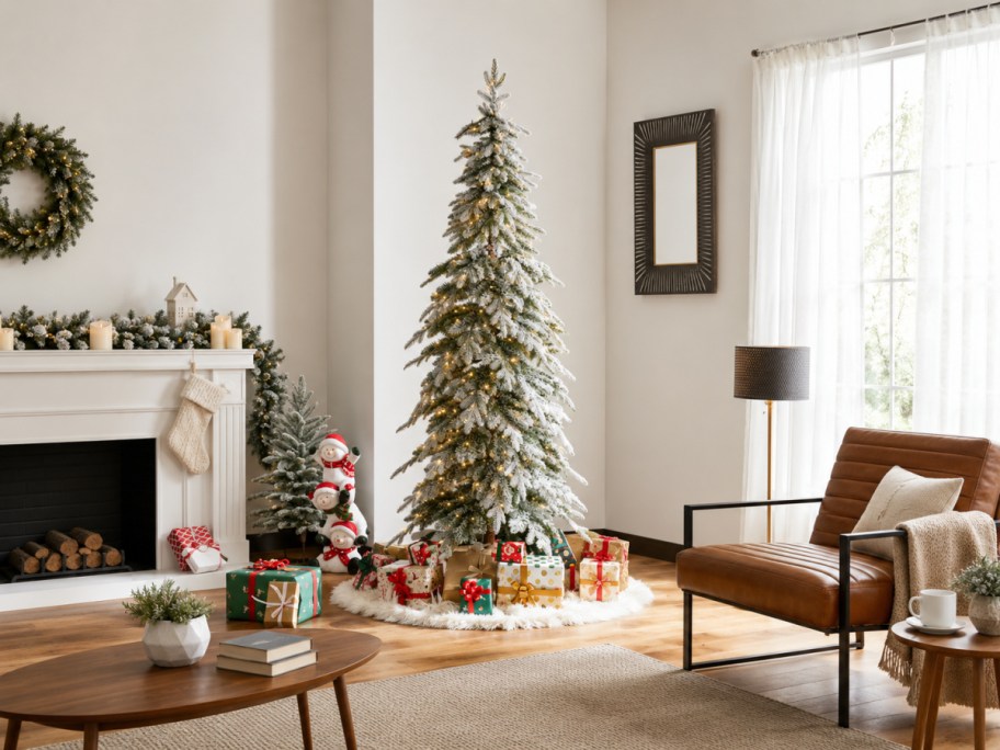 christmas tree in a living room
