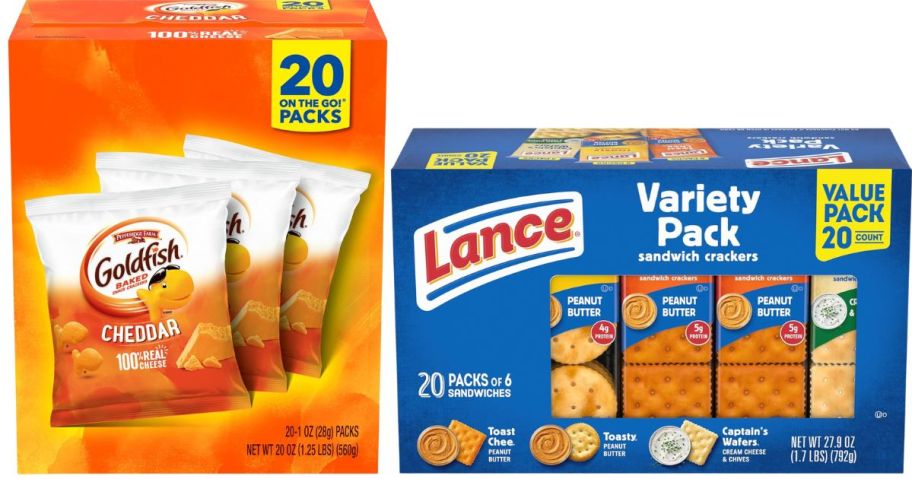 goldfish and lance cracker snack boxes