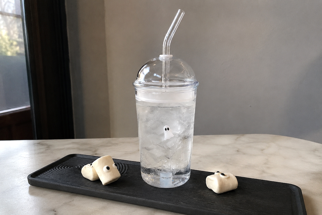 Halloween glass sipper cup 