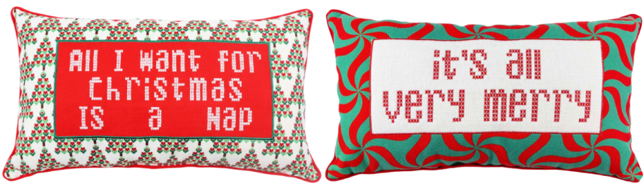 2 christmas lumbar pillows