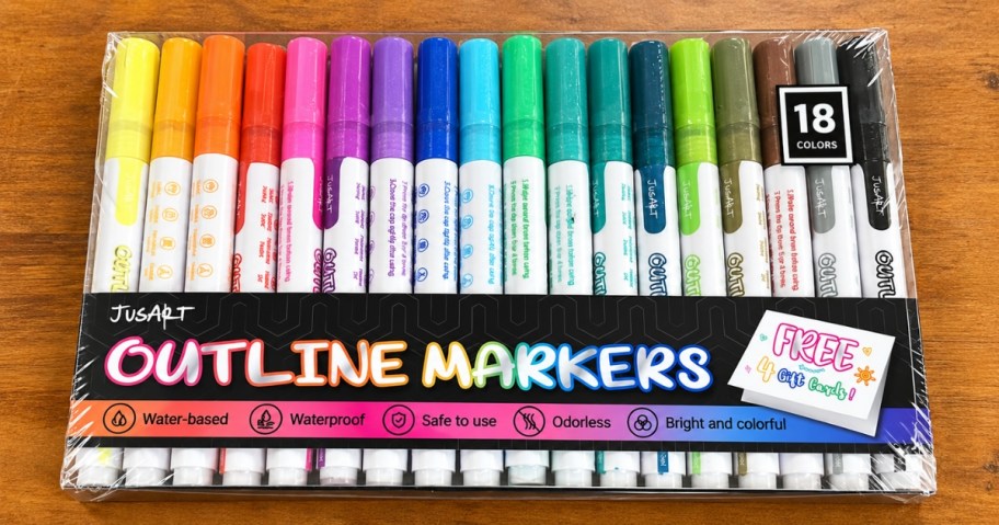 a pack of colorful glitter markers