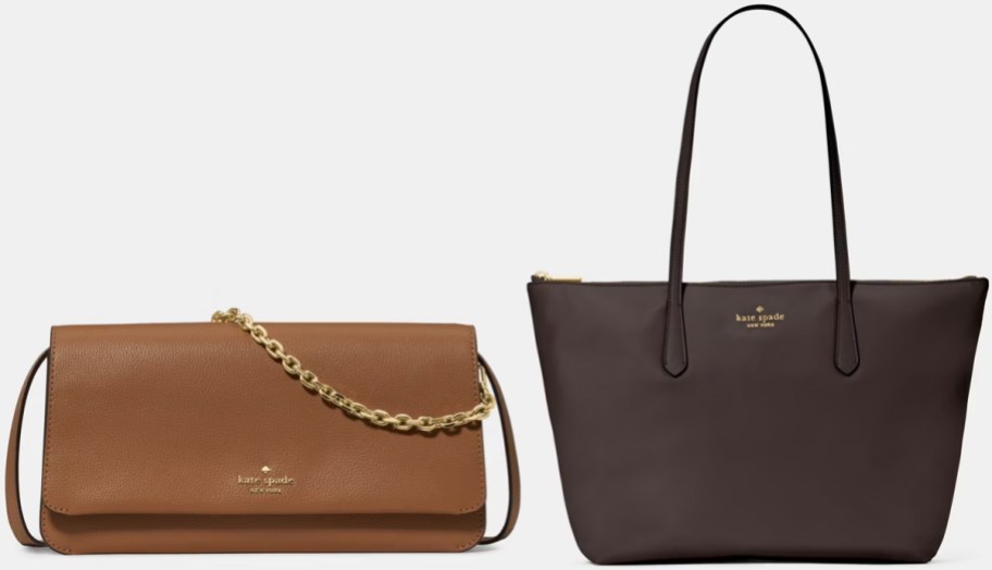 brown crossbody and tote handbags