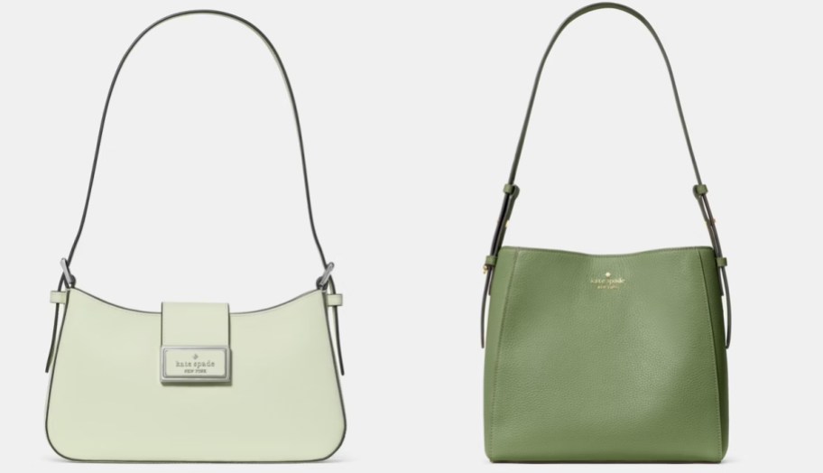 light and dark green handbags