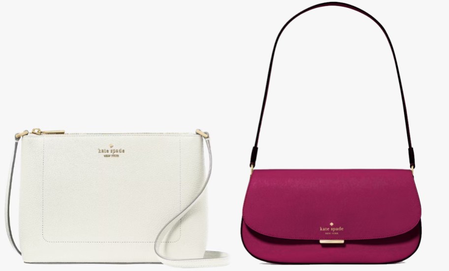 white and pink handbags