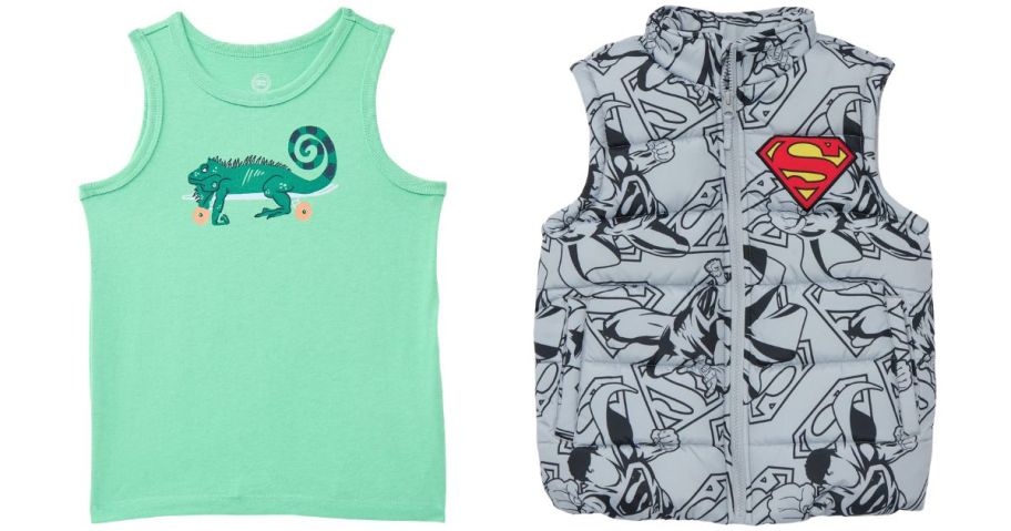 kids graphic tank and vest