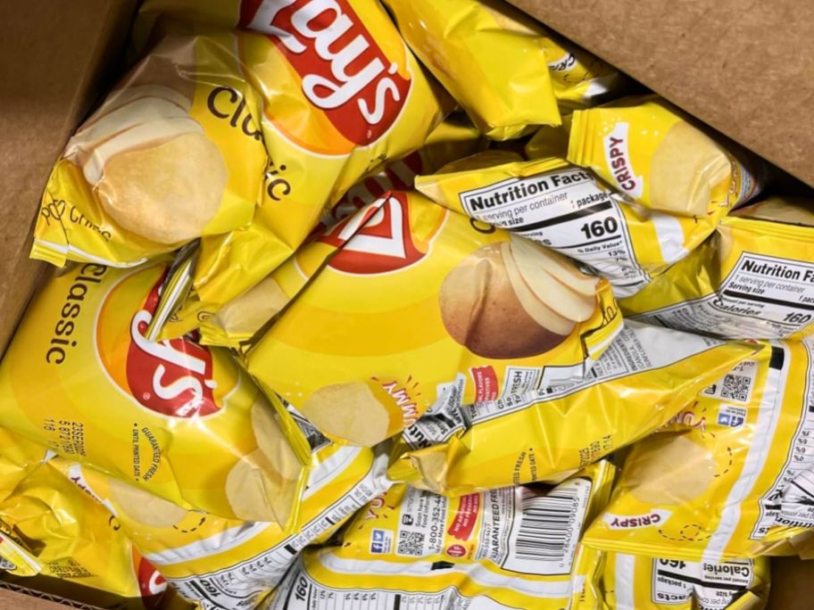 box filled with lays potato chips