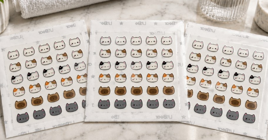 sheets of cat shaped pimple patches