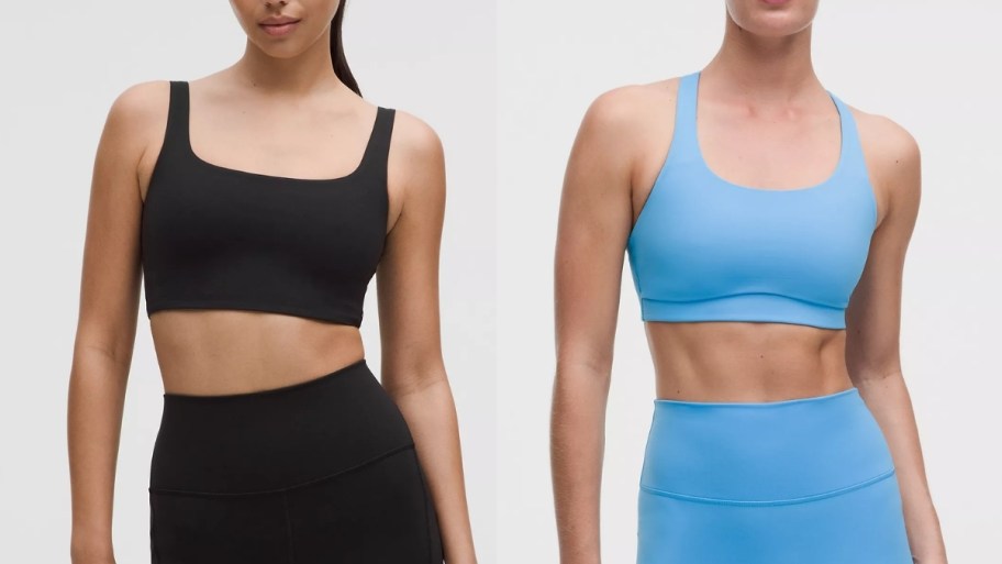 two women in sports bras