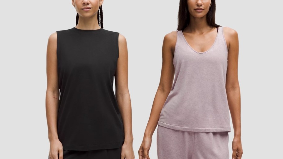 two women in tak tops