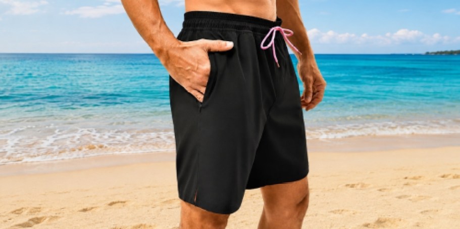 Men’s Swim Trunks w/ Compression Shorts Only $5.49 on Amazon