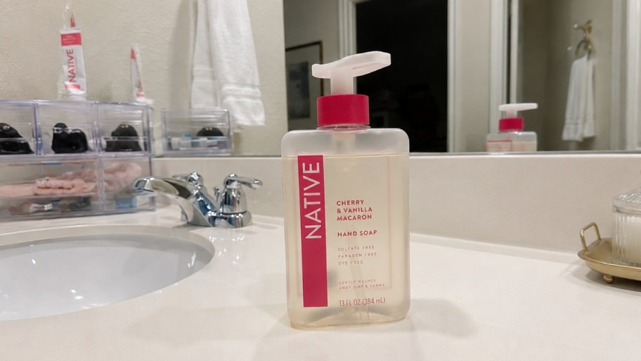 native hand soap in cherry macaron