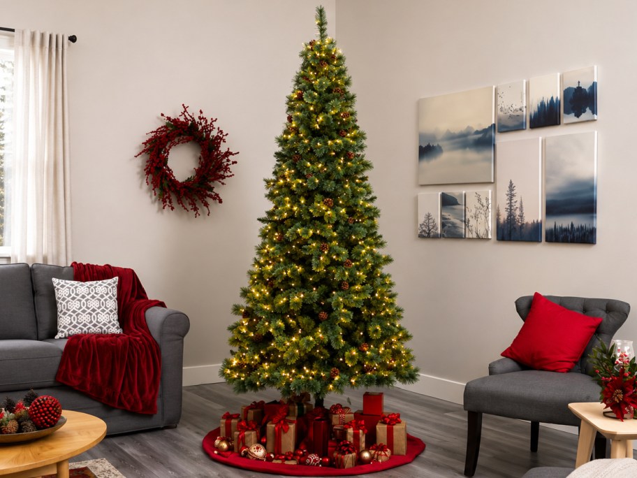 christmas tree in a living room