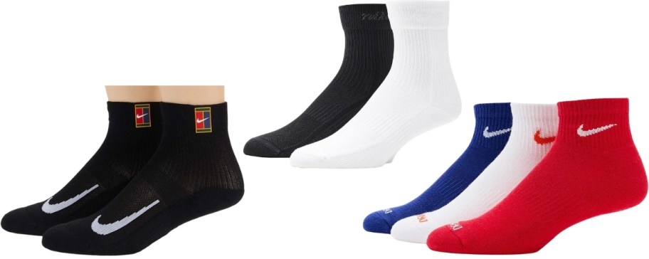 3 different nike ankle sock multipacks 