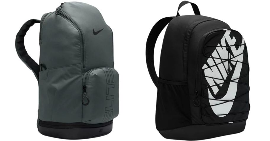 a grey and black nike backpack