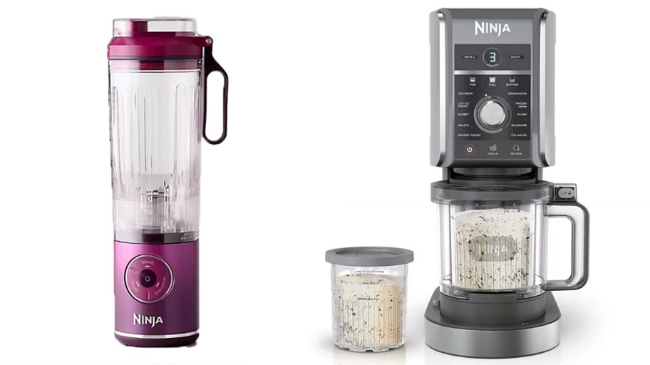 purple blender and ice cream maker 