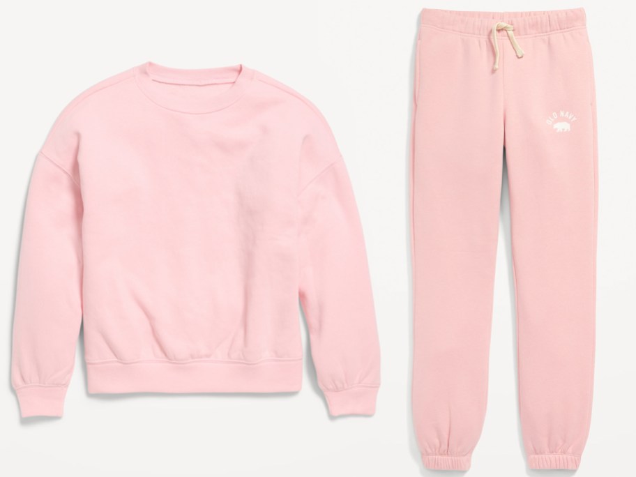 pink sweatshirt and pants