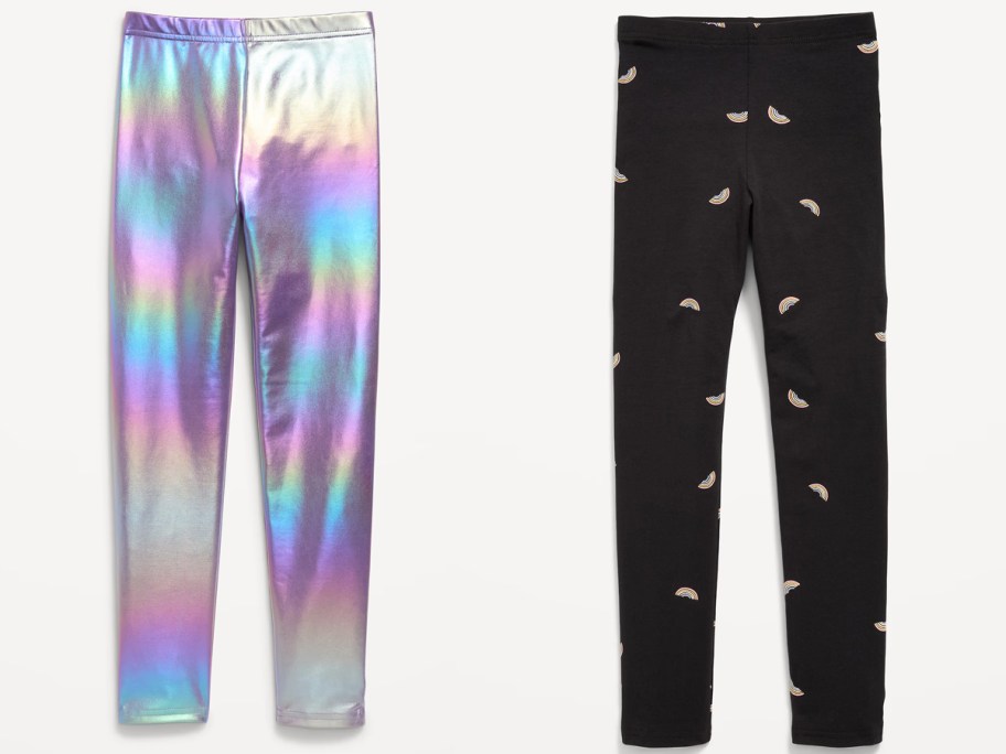 rainbow and black kids leggings 