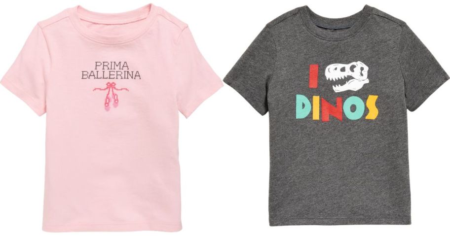 old navy pink and grey toddler tees
