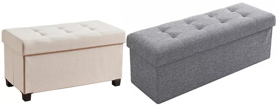 tan and gray ottoman