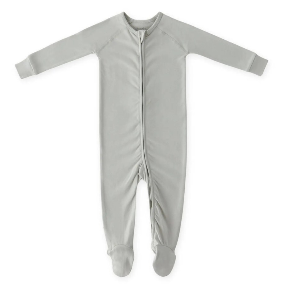 stock photo of blue baby zipper footie