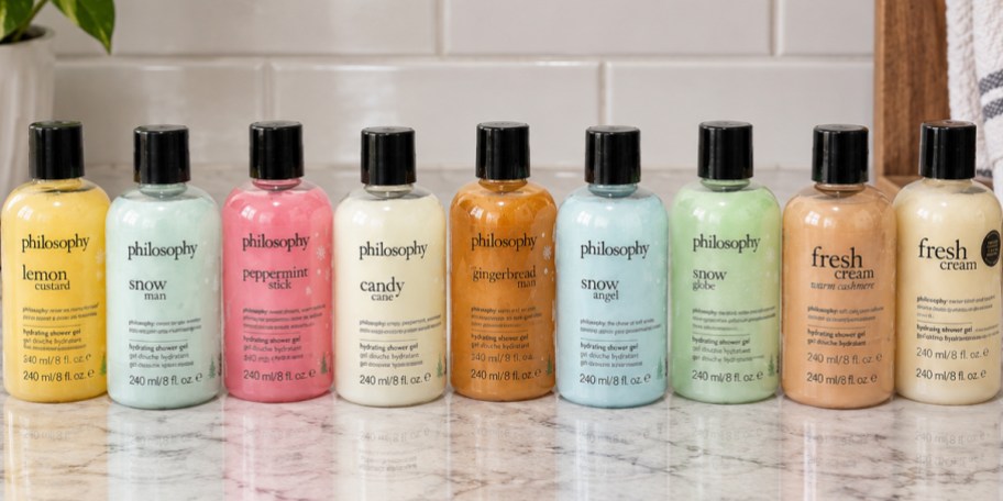 philosophy shower gel bottles