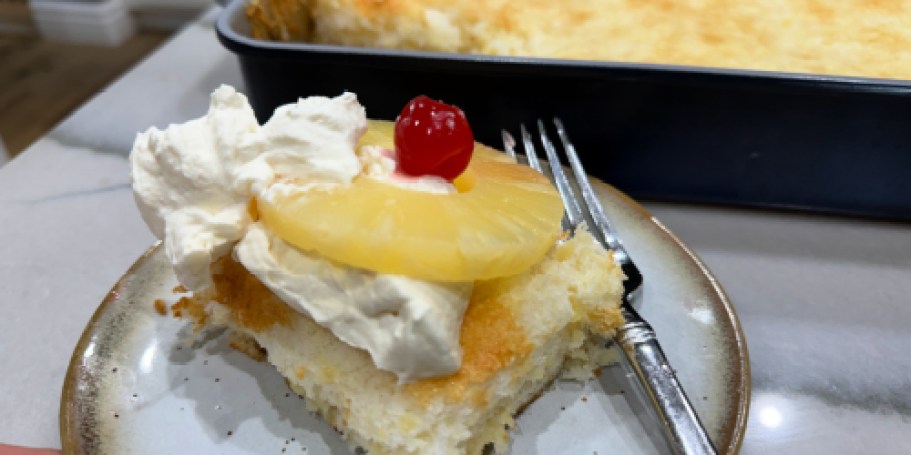 This 2 Ingredient Pineapple Angel Food Cake is Fantastic!